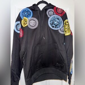 Men's Black Multicolor Graphic Hoodie